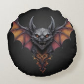 怖いこうもりインクスケッチ、 ラウンドクッション (裏面)