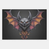 怖いこうもりインクスケッチ、 ラッピングペーパーシート (正面3)