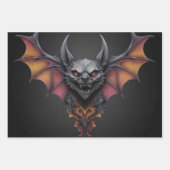 怖いこうもりインクスケッチ、 ラッピングペーパーシート (正面2)