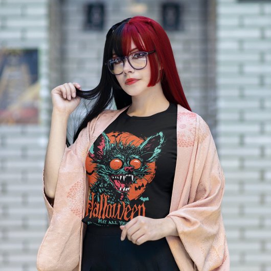 怖いこうもりハロウィーン Tシャツ
