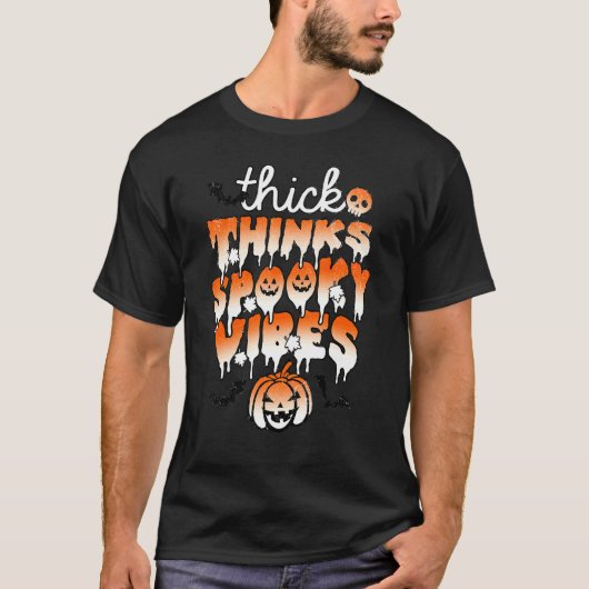 怖いほど厚みのあるスイカズラのハロウィンパンプキン Tシャツ (正面)
