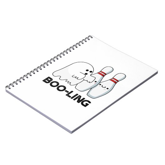 怖いほど面白い ハロウィン ボウリング ゴースト ダジャレ ノートブック (左側)