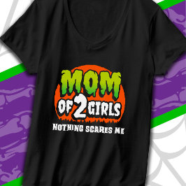 怖いもの知らずのハロウィン　2人の娘の母 Tシャツ