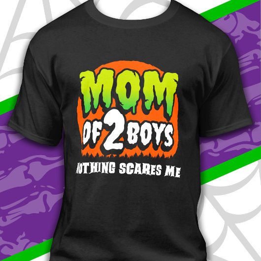 怖いもの知らずのハロウィン　2人の男の子のママ Tシャツ