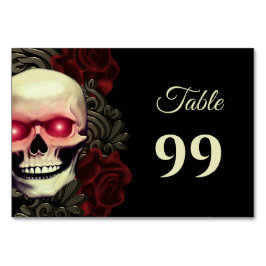 怖いアイズレッドフローラムーディゴシックゴシックスカルハロウィーン テーブルナンバー