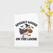 怖いアヒルが逃げた 魔女 シリ―アヒル 動物 カード (黄色い花)