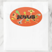 怖いイエス 楕円形シール (バッグ)