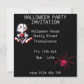 怖いイーブルクローンミーム ハロウィンパーティーの招待状 招待状 (裏面)