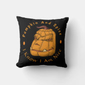 怖いオレンジハロウィーンカボチャ不気味おもしろい クッション (正面)