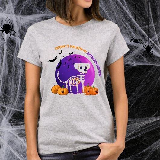 怖いオーストラリアの羊飼いハロウィーンこうもりTシャツ Tシャツ