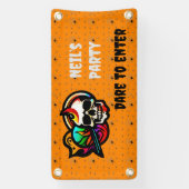 怖いカスタマイズ可能なスカルハロウィーンバナー 横断幕 (縦)