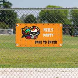 怖いカスタマイズ可能なスカルハロウィーンバナー 横断幕