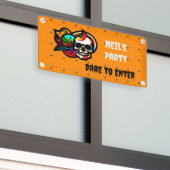 怖いカスタマイズ可能なスカルハロウィーンバナー 横断幕 (ビルの外側)