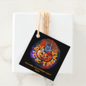 怖いカボチャのトリックまたはトリートハローウィンパーティ フェイバータグ (インサイチュ)