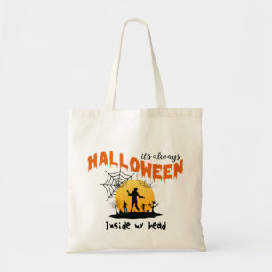 怖いカボチャのハロウィンアート 不気味おもしろい トートバッグ