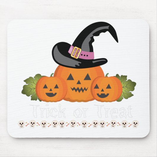 怖いカボチャのハロウィンアート | 不気味おもしろい マウスパッド (正面)