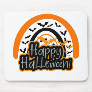 怖いカボチャのハロウィンアート   不気味おもしろい マウスパッド