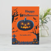 怖いカボチャのハロウィンカード (スタンド正面)