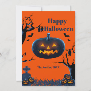 怖いカボチャのハロウィンカード