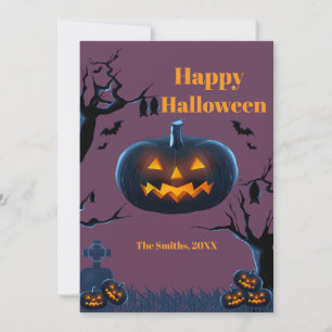 怖いカボチャのハロウィンカード
