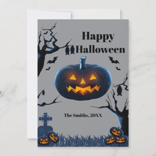 怖いカボチャのハロウィンカード (正面)