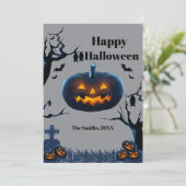 怖いカボチャのハロウィンカード (スタンド正面)