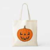 怖いカボチャのハロウィンデザイン トートバッグ (裏面)