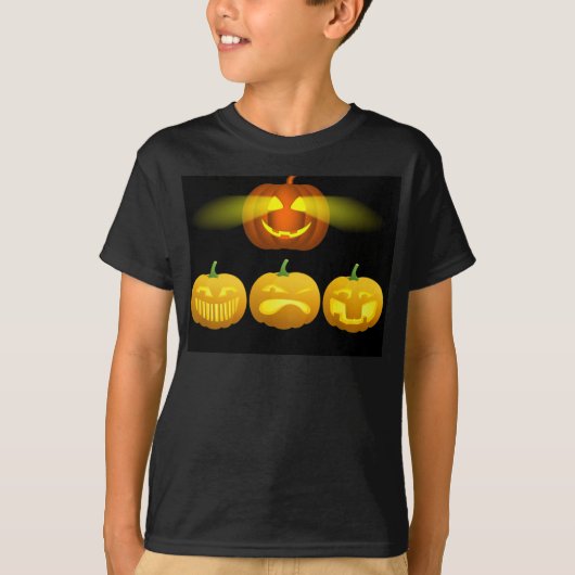 怖いカボチャのハロウィン Tシャツ (正面)