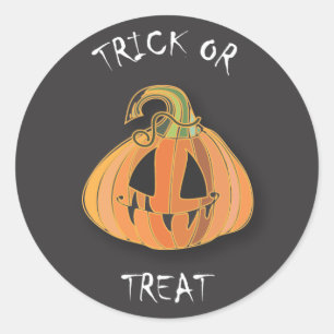 怖いカボチャのハロウィーンステッカー ラウンドシール