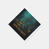 怖いカボチャの可愛いハロウィーンドラゴン スタンダードカクテルナプキン (角)