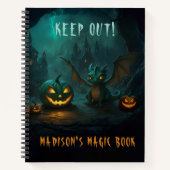 怖いカボチャの可愛いハロウィーンドラゴン ノートブック (正面)
