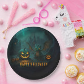 怖いカボチャの可愛いハロウィーンドラゴン ペーパープレート (パーティー)