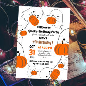 怖いカボチャの子供たちのハロウィン誕生日パーティー 招待状