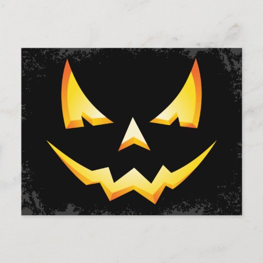 怖いカボチャカスタムのハロウィンハガキ ポストカード (正面)