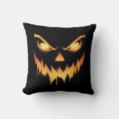怖いカボチャハロウィーンのカボチャのちょうちん顔ハロウィーン クッション (正面)