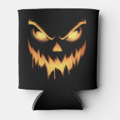 怖いカボチャハロウィーンのカボチャのちょうちん顔ハロウィーン 缶クーラー (正面)