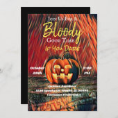 怖いカボチャハローウィンパーティ 招待状 (正面/裏面)