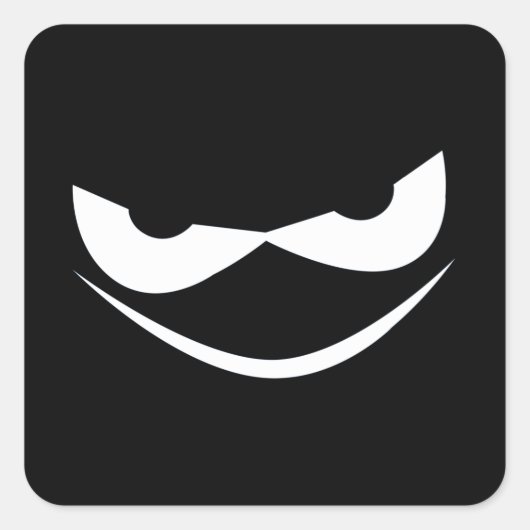 怖いカボチャ顔 スクエアシール (正面)