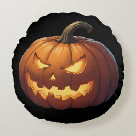 怖いカボチャ顔 ラウンドクッション
