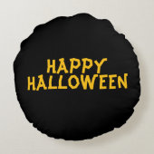 怖いカボチャ顔 ラウンドクッション (裏面)