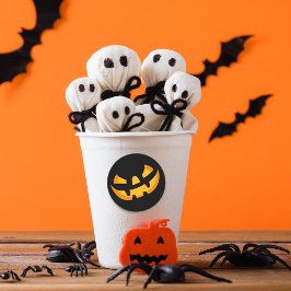 怖いカボチャ顔 ラウンドシール