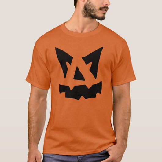 怖いカボチャ顔 Tシャツ (正面)