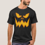 怖いカボチャ顔Tシャツ Tシャツ<br><div class="desc">怖いカボチャ顔ブラックTシャツとオレン白熱［赤熱］光を放つジデザイン。</div>