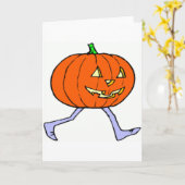 怖いカボチャ カード (黄色い花)