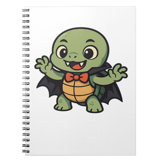 怖いカメ吸血鬼ハロウィンオーバーサイズTシャツ ノートブック (正面)
