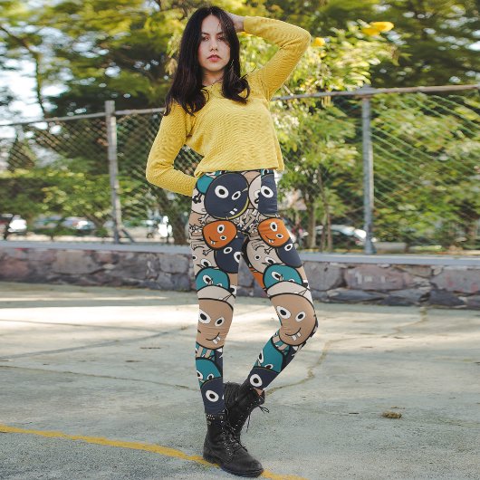 怖いカラフル怪物 レギンス