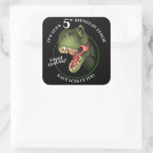 怖いキュートDinoseur子供の誕生日シール スクエアシール (バッグ)