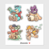 怖いクマ – 泥棒 シール (シート)