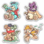 怖いクマ – 泥棒 シール (正面)