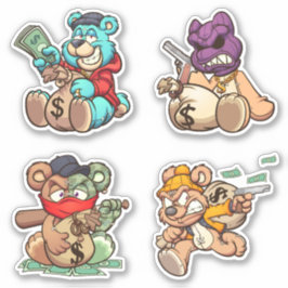 怖いクマ – 泥棒 シール